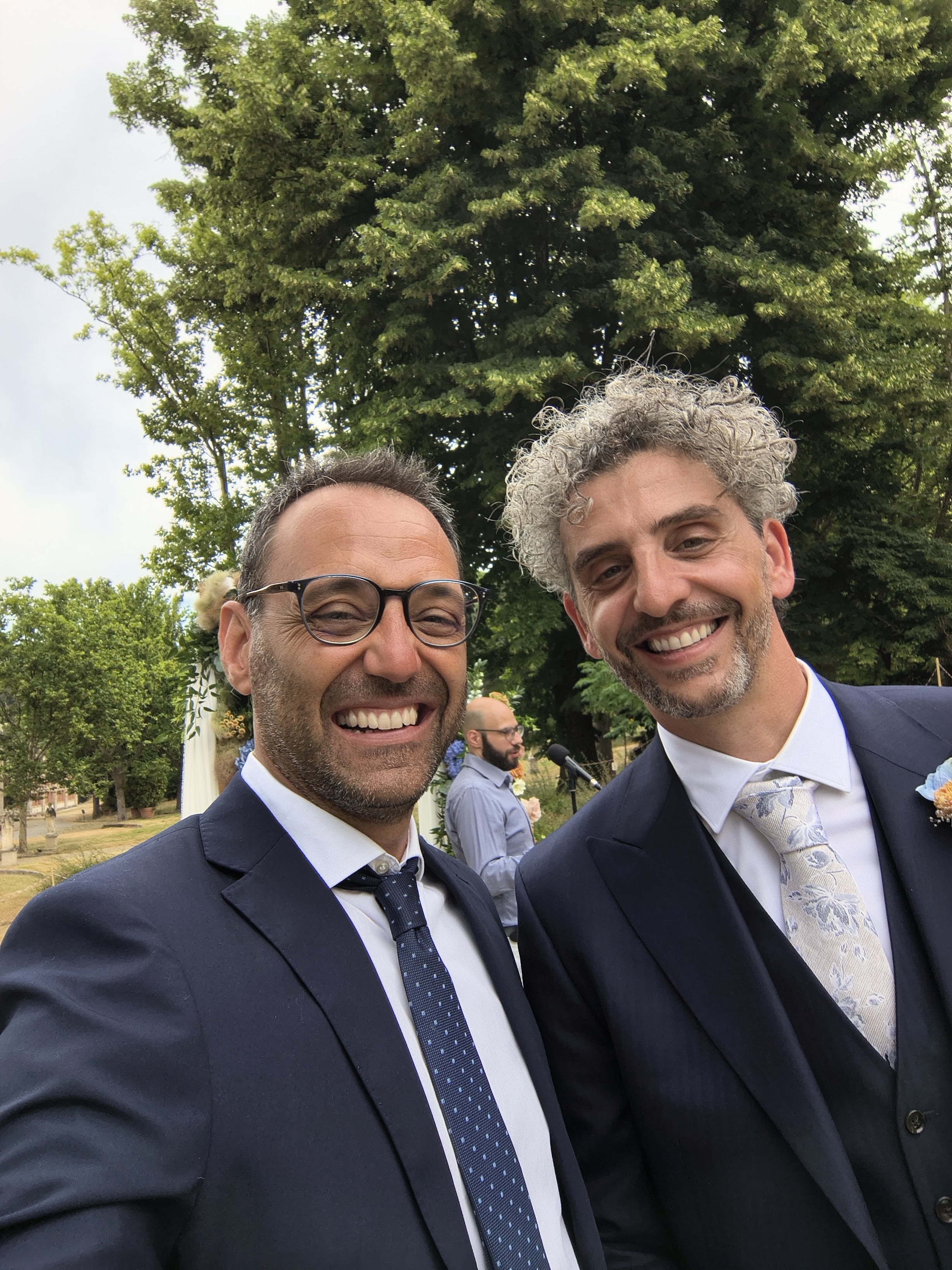 Fabrizio smiling with a guest in Calabria