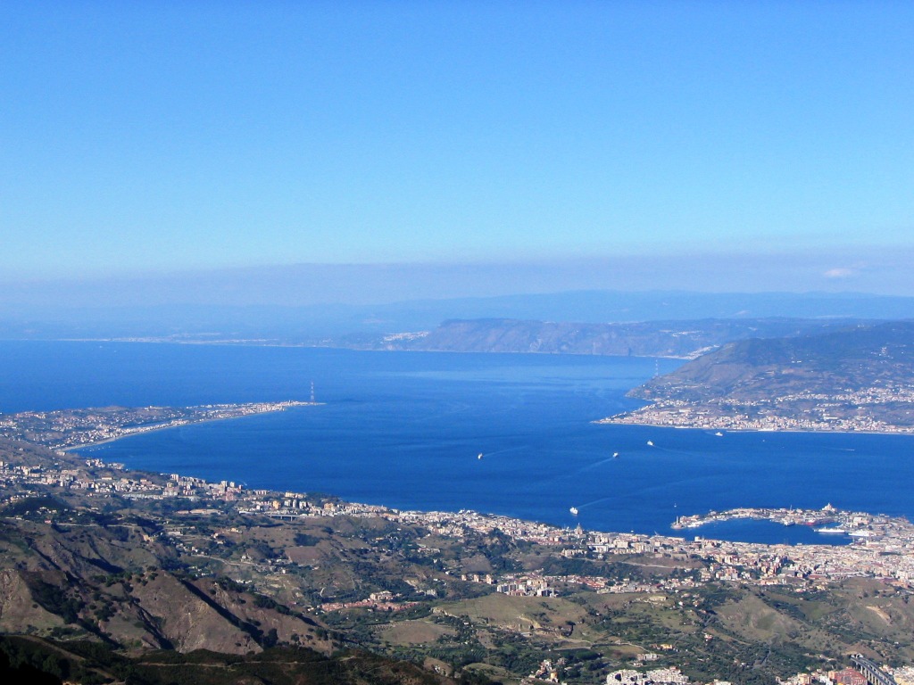 Strait of Messina between Sicily and Calabria